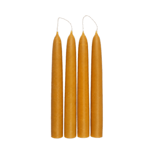 BeesFriend hand-dipped pure beeswax thick taper candles, pair